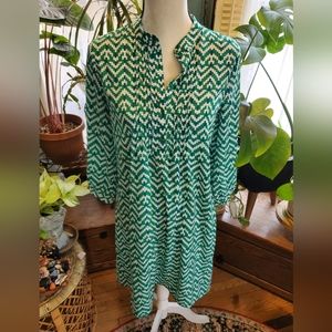 Gap Blue/Green/White Geometrical lightweight dress- size small
